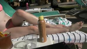Emma is a sight to see - she bathes and she pees in Hawaii