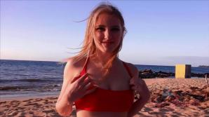 You get sucked off at the Nude beach from Melody Marks.